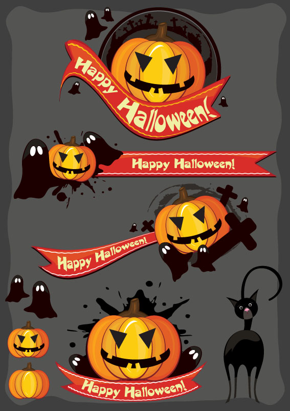 free vector Halloween cartoon images vector